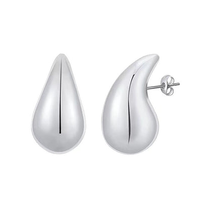 1 Pair Simple Style Water Droplets Plating Stainless Steel Ear Studs