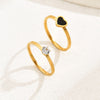 Casual Heart Shape Stainless Steel Plating 18k Gold Plated Rings