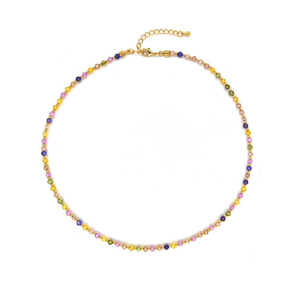 Modern Style Color Block 18k Gold Plated Mixed Materials Wholesale Bracelets Necklace