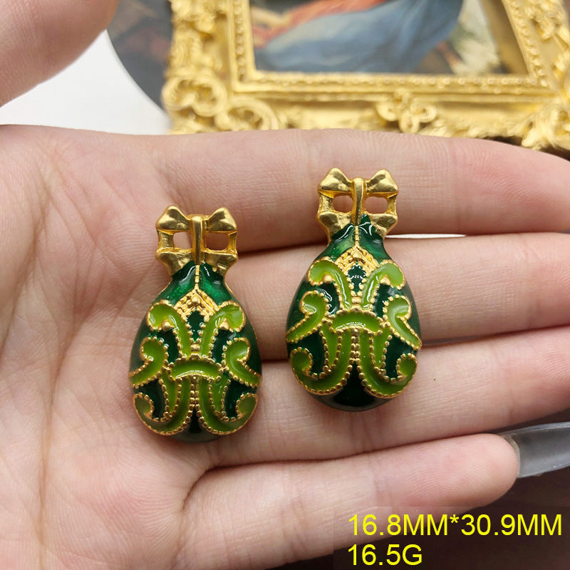 Wholesale Jewelry Retro Geometric Alloy Zircon Plating Inlay Earrings