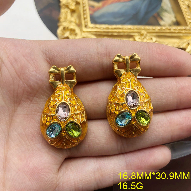 Wholesale Jewelry Retro Geometric Alloy Zircon Plating Inlay Earrings