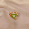 Retro Pentagram Heart Shape Alloy Enamel Stoving Varnish Unisex Open Rings