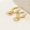 1 Pair Elegant Lady Classic Style Geometric Heart Shape Plating Copper 14k Gold Plated Drop Earrings