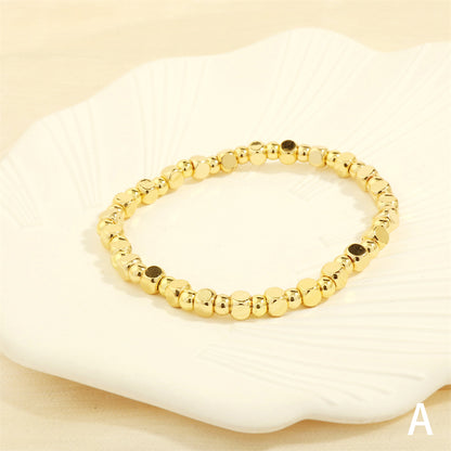 Ig Style Simple Style Round Copper Plating 18k Gold Plated Bracelets