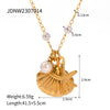 Ig Style Casual Starfish Shell Stainless Steel Pearl Plating 18k Gold Plated Pendant Necklace