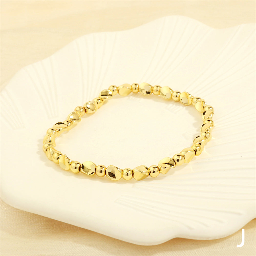 Ig Style Simple Style Round Copper Plating 18k Gold Plated Bracelets