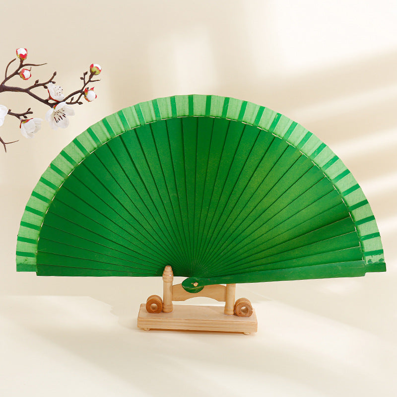 Spanish Plain Pure Wood Folding Fan Female Modern Simple Fan Props Classical Solid Color Folding Fan Folding Fan Wholesale