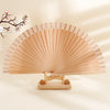 Spanish Plain Pure Wood Folding Fan Female Modern Simple Fan Props Classical Solid Color Folding Fan Folding Fan Wholesale