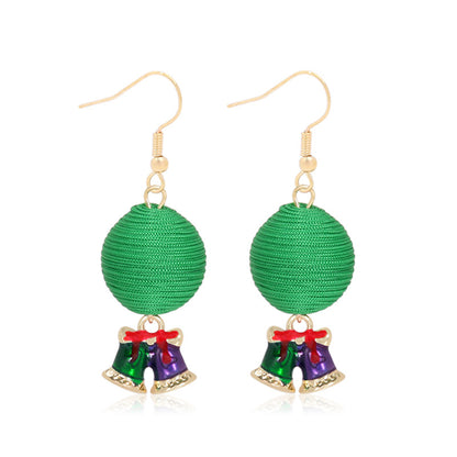 1 Pair Simple Style Christmas Tree Inlay Alloy Zircon Drop Earrings