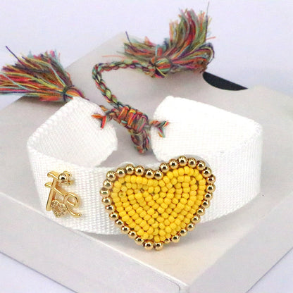 Beach Heart Shape Glass Plating 18k Gold Plated Women's Bangle