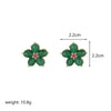 1 Pair Retro Flower Plating Inlay Copper Zircon 18k Gold Plated Ear Studs