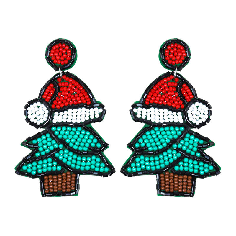 1 Pair Cartoon Style Streetwear Christmas Hat Christmas Tree Plastic Drop Earrings