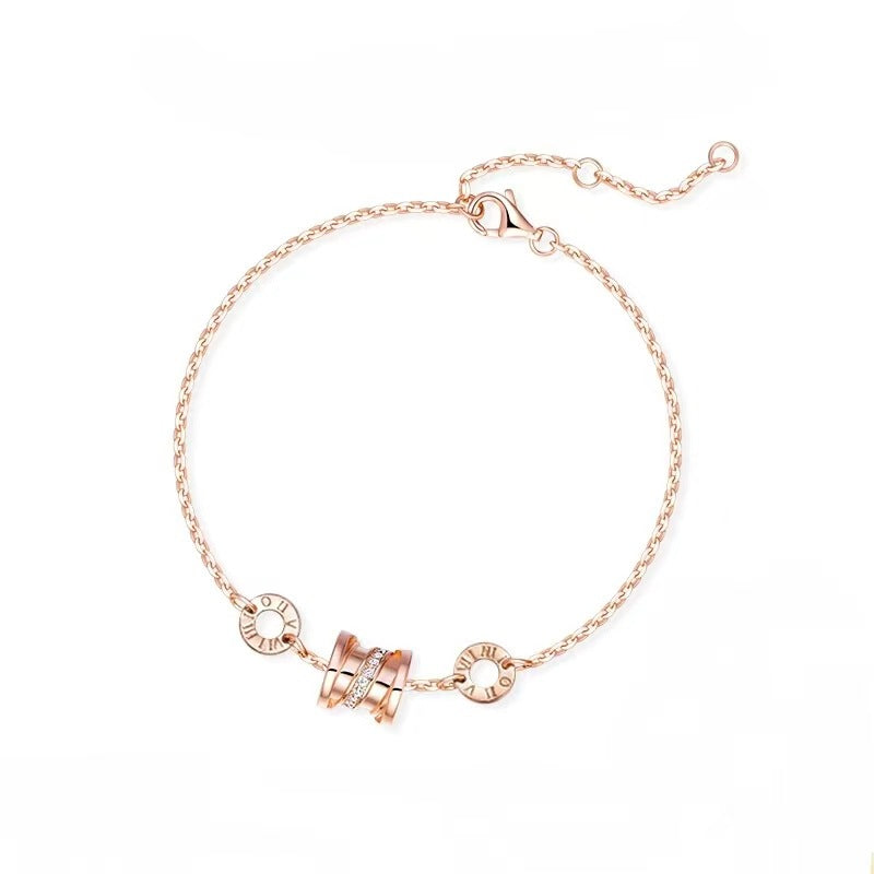 Simple Style Leaf Flower Bow Knot White Copper Plating Bracelets