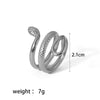 Retro Circle Heart Shape Snake Stainless Steel Plating 18k Gold Plated Open Rings