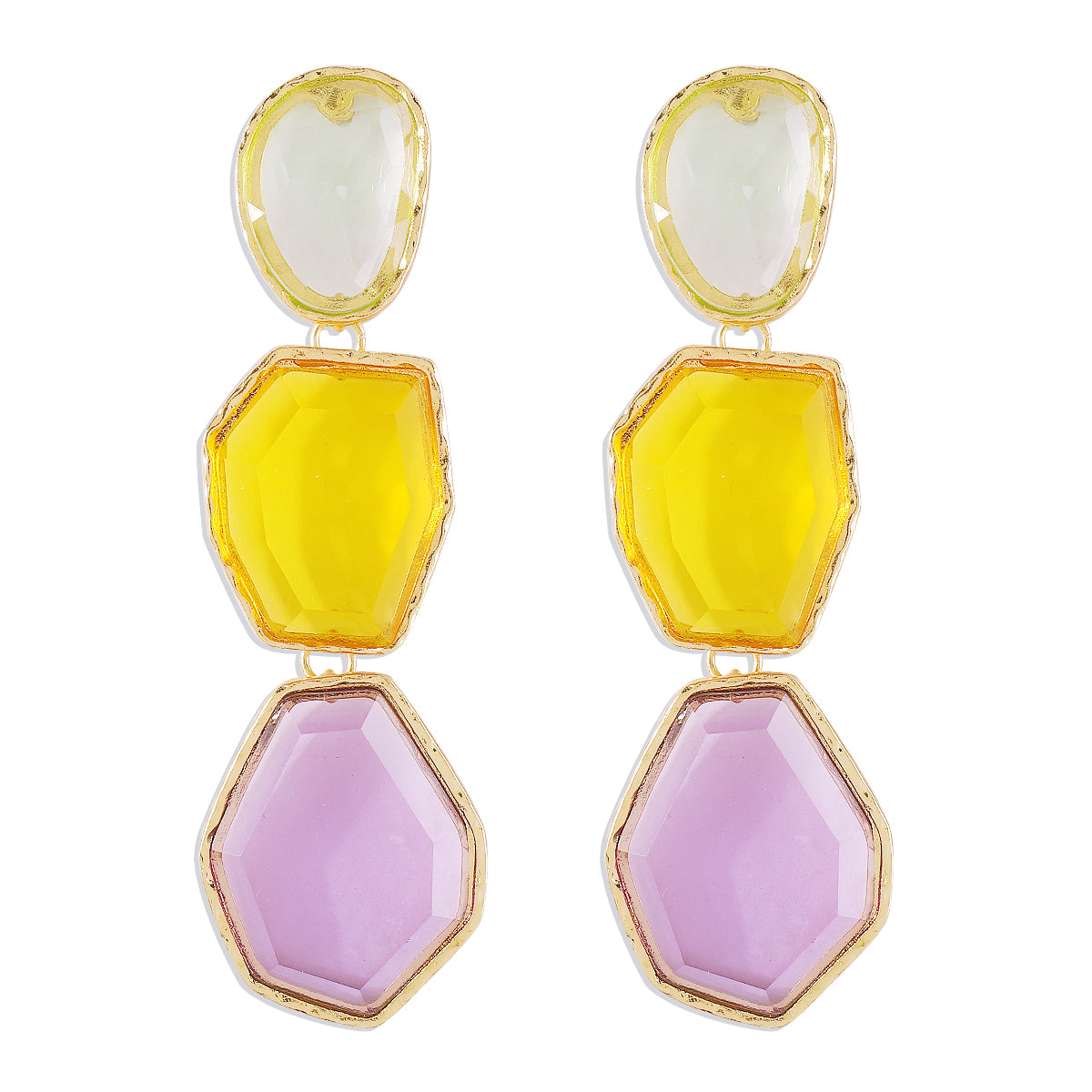 1 Pair Elegant Exaggerated Streetwear Geometric Inlay Alloy Resin Drop Earrings