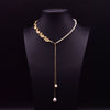 Elegant Retro Geometric Copper Plating Inlay Pearl 18k Gold Plated Sweater Chain