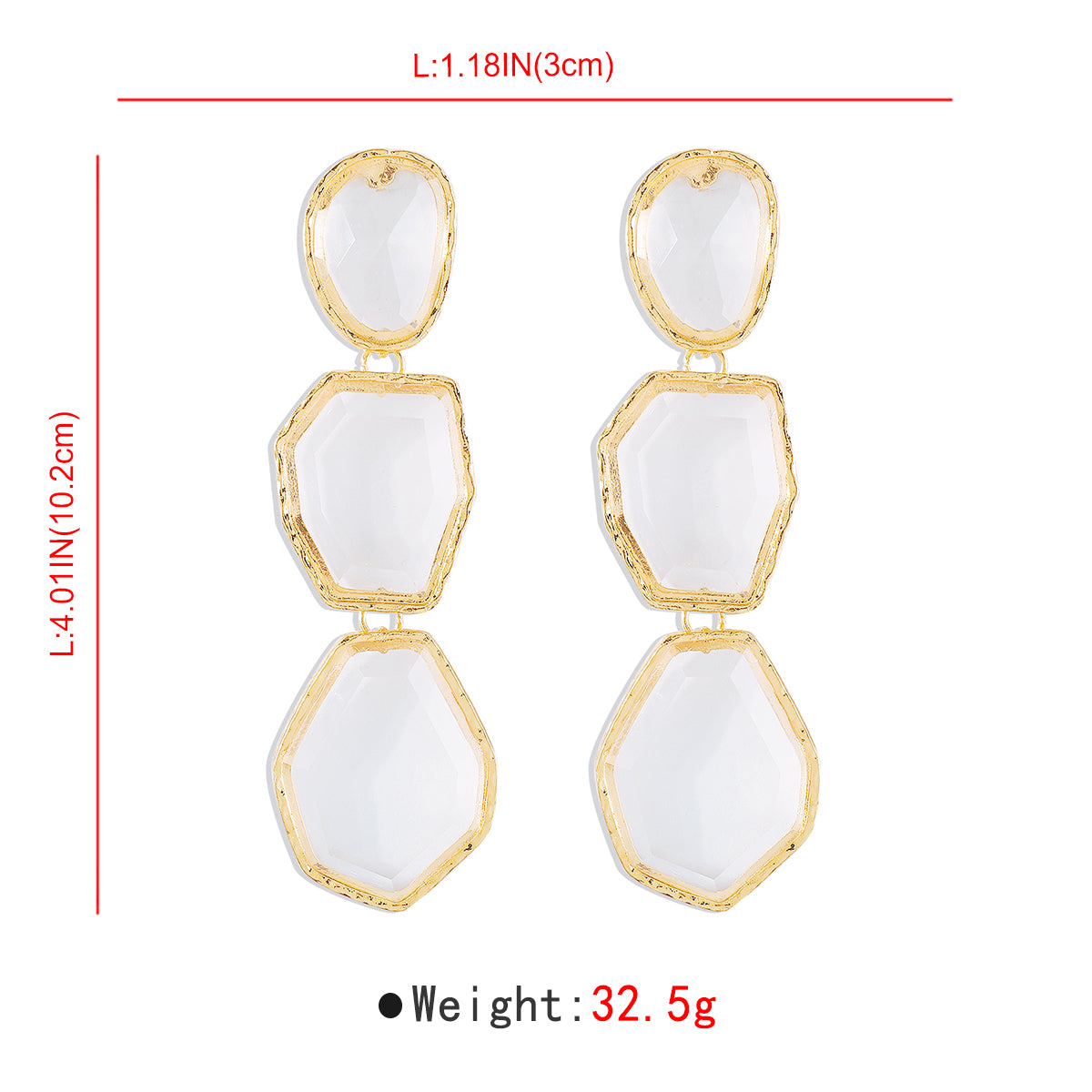 1 Pair Elegant Exaggerated Streetwear Geometric Inlay Alloy Resin Drop Earrings