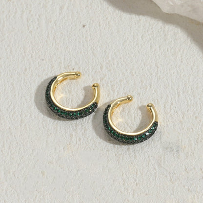 1 Pair Simple Style Round Plating Inlay Copper Zircon 14k Gold Plated Ear Cuffs