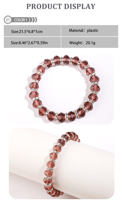 Simple Style Solid Color Plastic Beaded Unisex Bracelets