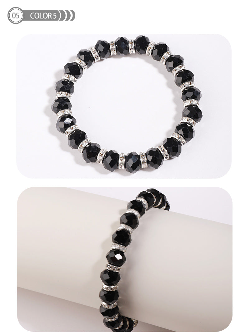 Simple Style Solid Color Plastic Beaded Unisex Bracelets