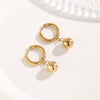 1 Pair Elegant Glam Round Heart Shape Pearl Plating Titanium Steel Gold Plated Ear Studs