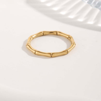 Glam Simple Style Round Titanium Steel Plating Gold Plated Rings