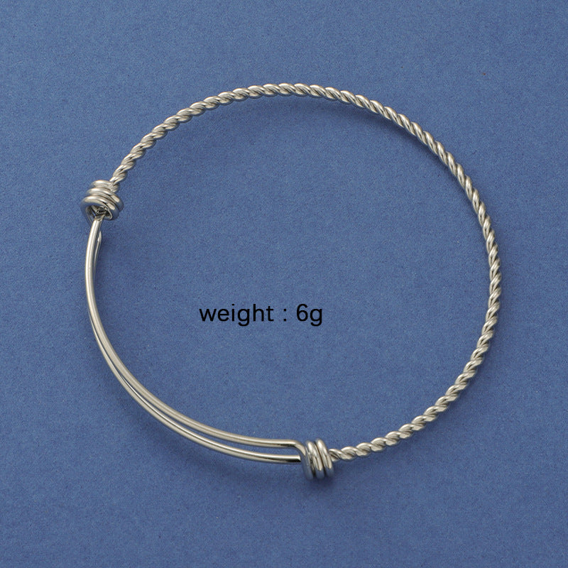 Simple Style Solid Color Stainless Steel Plating Gold Plated Bangle