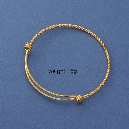 Simple Style Solid Color Stainless Steel Plating Gold Plated Bangle