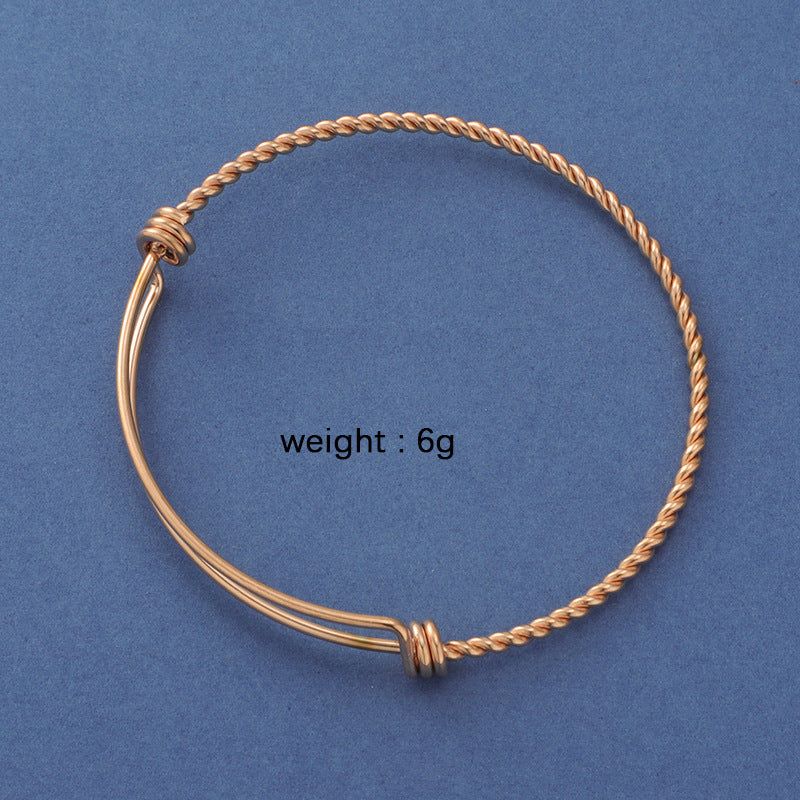 Simple Style Solid Color Stainless Steel Plating Gold Plated Bangle