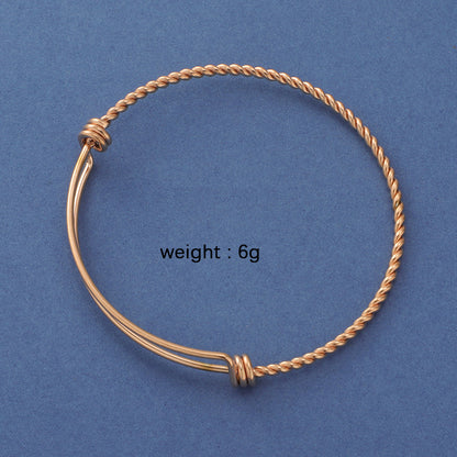 Simple Style Solid Color Stainless Steel Plating Gold Plated Bangle