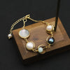 Retro Lady Solid Color Freshwater Pearl Beaded Plating 18k Gold Plated Bracelets