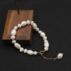 Retro Lady Solid Color Freshwater Pearl Beaded Plating 18k Gold Plated Bracelets