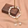 Retro Lady Solid Color Freshwater Pearl Beaded Plating 18k Gold Plated Bracelets