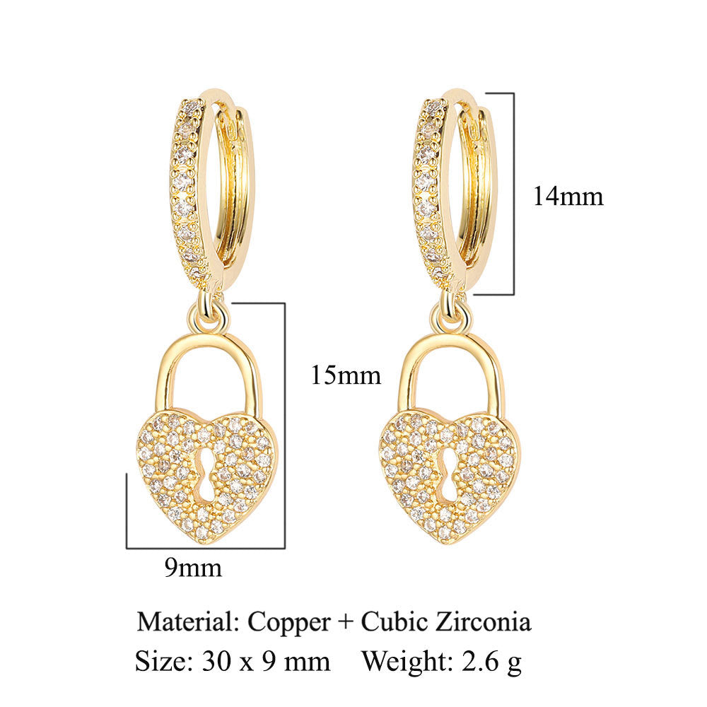 1 Pair Simple Style Star Inlay Copper Zircon Drop Earrings