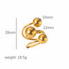 Retro Circle Ball Stainless Steel Polishing Plating 18k Gold Plated Rings