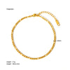 Modern Style British Style Solid Color 18k Gold Plated Stainless Steel Wholesale Anklet