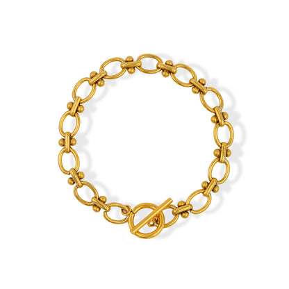 Wholesale Simple Style Korean Style Solid Color Stainless Steel Plating 18k Gold Plated Bracelets Necklace