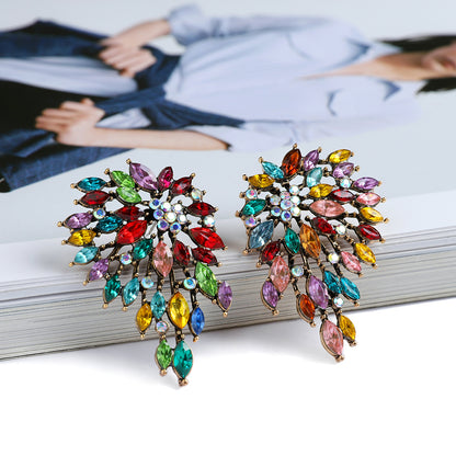 1 Pair Sweet Wings Plating Hollow Out Inlay Zinc Alloy Rhinestones Drop Earrings