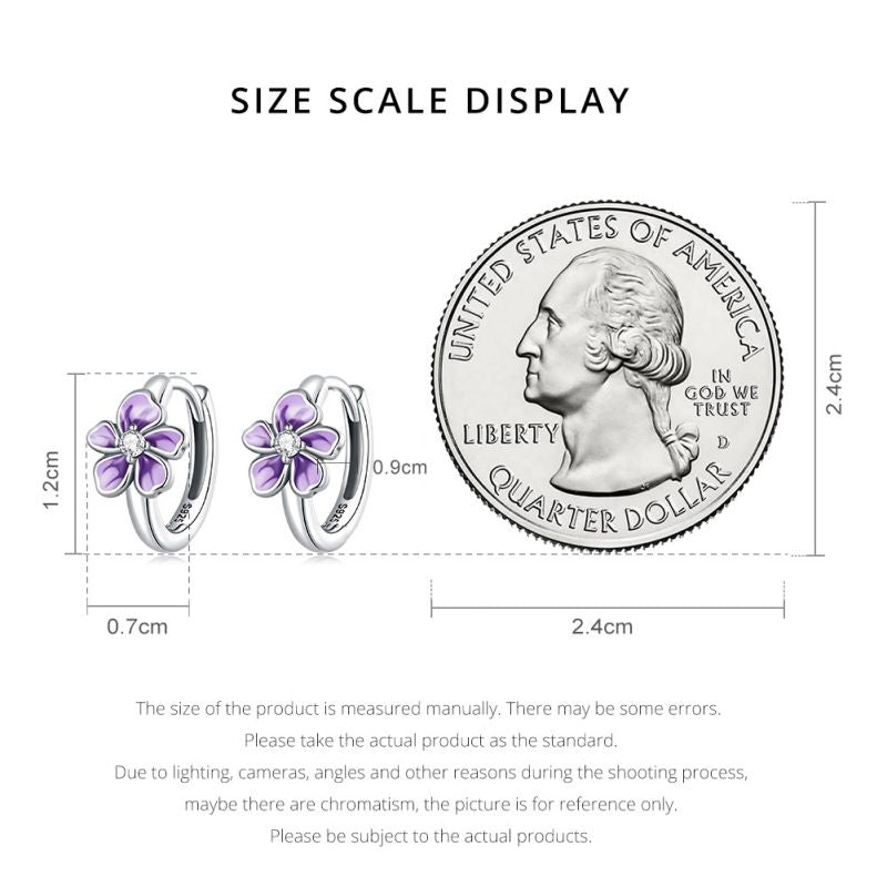 1 Pair Cute Floral Inlay Sterling Silver Zircon Earrings Ear Studs