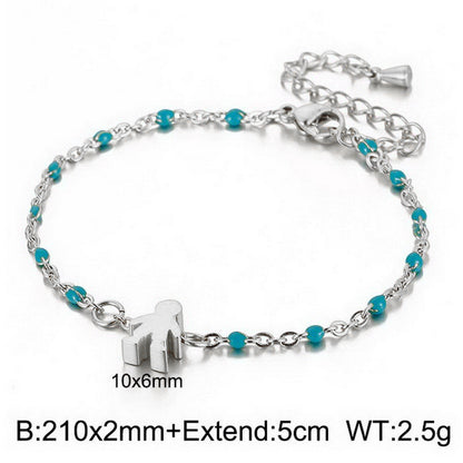 Simple Style Color Block Stainless Steel Patchwork 18k Gold Plated Bracelets