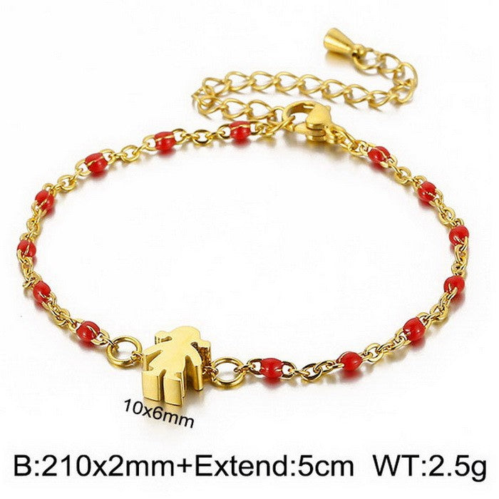 Simple Style Color Block Stainless Steel Patchwork 18k Gold Plated Bracelets