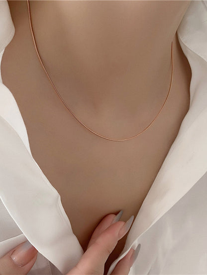 Elegant Modern Style Solid Color Copper Necklace In Bulk