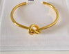 Vintage Style Round Titanium Steel Plating Gold Plated Bangle