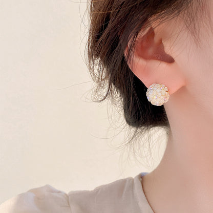 1 Pair Simple Style Circle Inlay Alloy Rhinestones Ear Studs