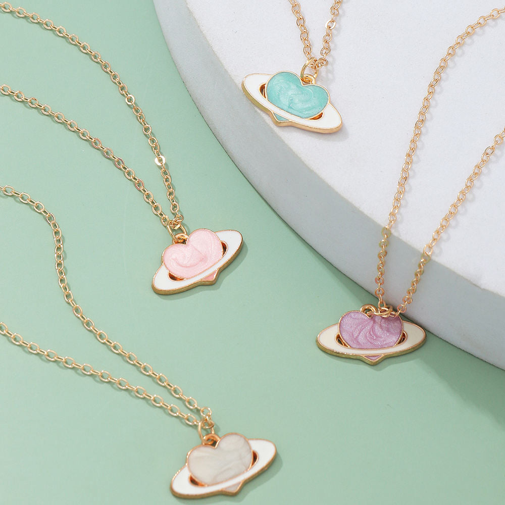 Sweet Heart Shape Alloy Kid's Necklace