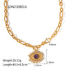 Ig Style Devil's Eye Stainless Steel 18k Gold Plated Natural Stone Pendant Necklace In Bulk