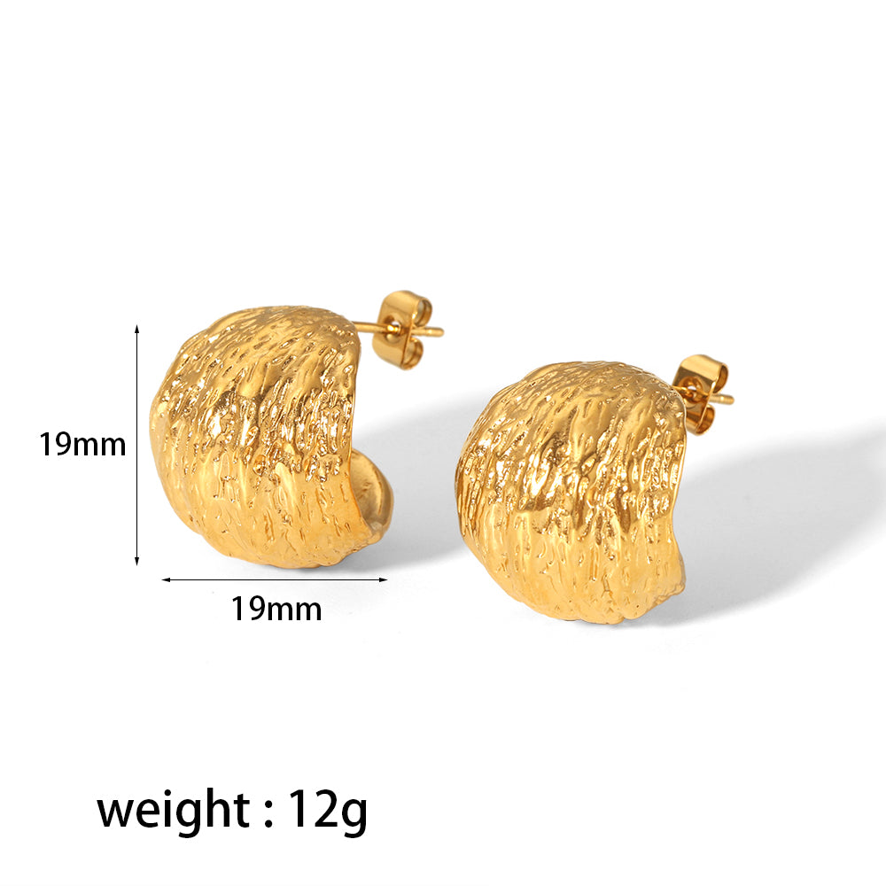 1 Pair Simple Style C Shape Polishing Plating Stainless Steel 18k Gold Plated Ear Studs