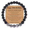 Hip-hop Retro Round Map Stone Grinding Sand Beaded Bracelets