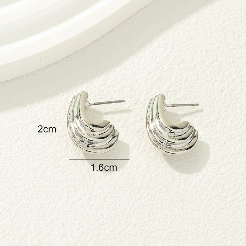 1 Piece Simple Style Solid Color Irregular Alloy Ear Studs