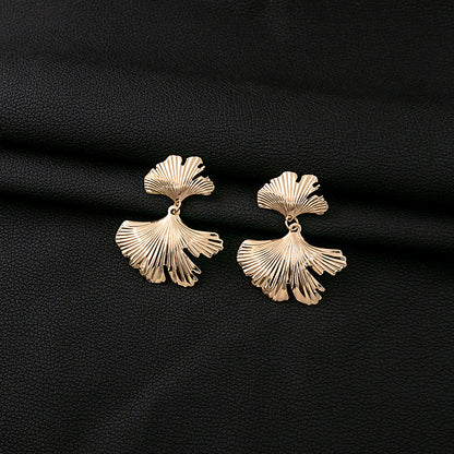 1 Pair Retro Leaf Butterfly Plating Iron Drop Earrings